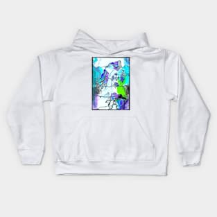 Colorful waves spiraling flowers abstract Kids Hoodie